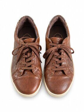 Cloud Footwear Womens EU 37 Brown Leather Lace Up Comfort Sneakers Portugal